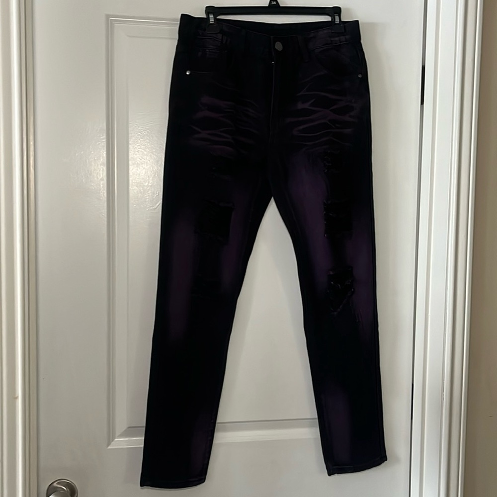 Purple Denim Ripped Jeans 💜